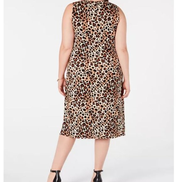 NY Collection Plus Size 3X Animal-Print Dress - Picture 3 of 4